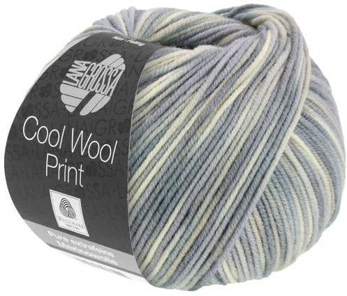 LANA GROSSA Cool Wool Print | Extrafeine Merinowolle waschmaschinenfest und filzfrei | Handstrickgarn aus 100% Schurwolle (Merino extrafein) | 50g Wolle zum Stricken & Häkeln | 160m Garn FB 829
