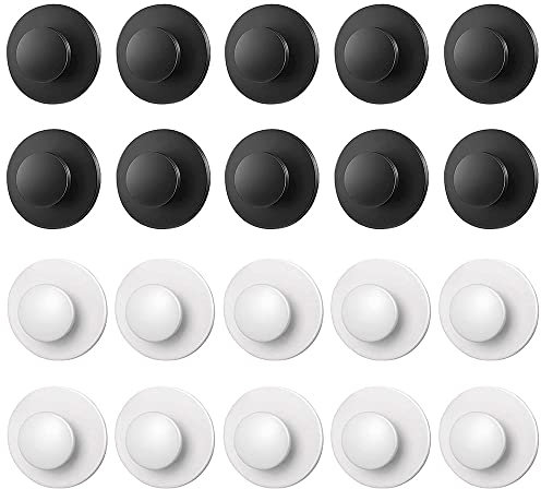 LizCeyMD 20 Pcs Self-Adhesive Handles Strong Instant Cabinet Handle Pulls Plastic Round Drawer Knobs Stick-on Handles Cupboard Knobs for Cabinets Windows Mirror Sliding Doors