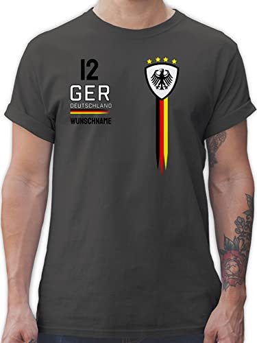 T-Shirt Herren - 2026 Fussball Fanartikel - Deutschland WM Trikot Farben - XL - Dunkelgrau - em triko fußball-Fanartikel fußball German Shirt Deutschland. Tshirt fussballtrikot fußball. Germany