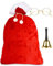 Weihnachtssack Nikolaussack Groß, Weihnachtsmann Sack Groß Geschenkesack Weihnachten（Rot und Weiss, 70 x 110 cm), weihnachtsmann brille, Weihnachtsmannglocke Glocke