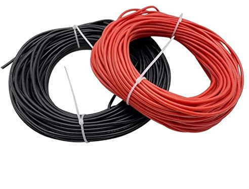 Cavo in Silicone Morbido da 10 Metri, 8 10 12 14 16 18 20 22 24 26 28 30 AWG, Cavo Elettrico Resistente al Calore, Colore Rosso 5M e Nero 5M (Size : 28 AWG)