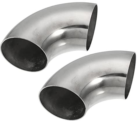 X AUTOHAUX 2pcs OD 2.75 Inch 90 Degree 1.5mm Thickness Car Exhaust Elbow Pipe