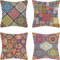 Kissenbezug 50x50 Boho Mandala Outdoor Kissen Sofakissen Dekokissen Kissenhülle Baumwolle Leinen Hippie Böhmischen Geometrie Muster Kissenbezüge für Sofa Schlafzimmer Buchladen Verein Büro 4er Set