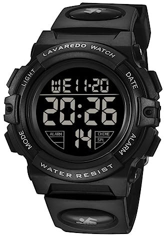 BEN NEVIS Montre Enfant Garçon Adolescent Digitale Outdoor Sport Multifonction Étanche LED Lumière Alarme Calendrier Date avec Bande de Silicone
