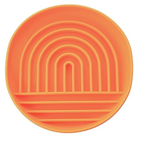 Bol d'alimentation lente en silicone avec base à ventouse (orange)