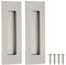 Malimali 2 Pack Stainless Steel Recessed Sliding Handles, 150mm Flush Door Hardware Finger Pulls for Pocket Closet Barn Door (Brushed Steel)