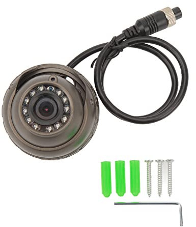 Telecamera Dome Interna per Veicoli DC 12V Grandangolare IP67 Visione Notturna IR Impermeabile per Autobus Camper (1080p)