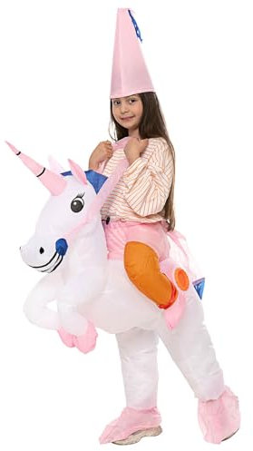 AirSuit® Travestimento da unicorno gonfiabile per bambini | Dimensioni da 90 a 120 cm | Costume per feste mascherate | Sistema di gonfiaggio incluso | OriginalCup® - Travestimento gonfiabile bambini