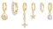 TOFBS Stern Creolen Ohrringe Set Perle Anhänger Kristall Schmuck Damen Silber Huggie Hoop Ohrstecker Elegant Zirkonia Schmuckset