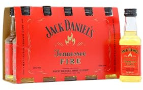Jack Daniel's - Tennessee Fire Miniatures 10 x 5cl - Whiskey Liqueur 5cl x 10 35% ABV