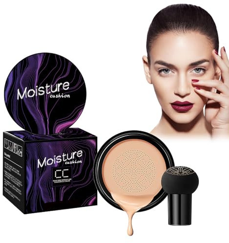 CC Creme, Pilzkopf Luftkissen Flüssige Grundierung, BB Creme Concealer Abdeckung, Make up Concealer für Gesicht und Hals, Primer Langlebig und Perfekte Abdeckung, Air Cushion Foundation (Natürliche)