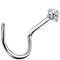 Piercing Nasenstecker gebogen I Echt 585 Gold I Echter Diamant I Maße 0,8 x 6 x 1,24 mm I online kaufen I neu modern modisch extravagant exklusiv I 44005