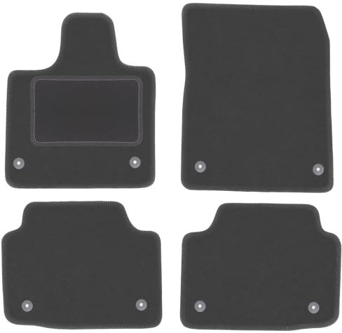 Wielganizator Velours Fußmatten 4-TLG Set passend für Volvo 940/960 FL (1990-1998) | Qualität: CARLUX, passgenau, Graphit/Grau
