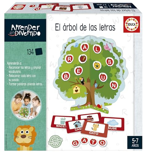 Educa - El árbol de Las Letras | Juego de Mesa Niños | Creación de Palabras y Ortografía en Forma de Juego | Juego Educativo a Partir de 5 6 7 años (20111)