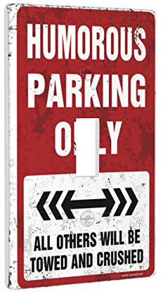 KAXW Placche per interruttore della luce singola, divertente interruttore solo parcheggio, piastra a parete singola decorativa