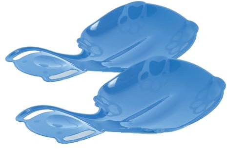 Tymar Schneerutscher, Schlittenbrett, Poporutscher mit Griff, Sitzschlitten Plastik (PolarBear2; Blau (2 Stück))