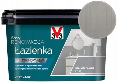 V33 Easy Badezimmer Farbe, Dunkel Grau, 2 Liter, Fliesen, Möbel