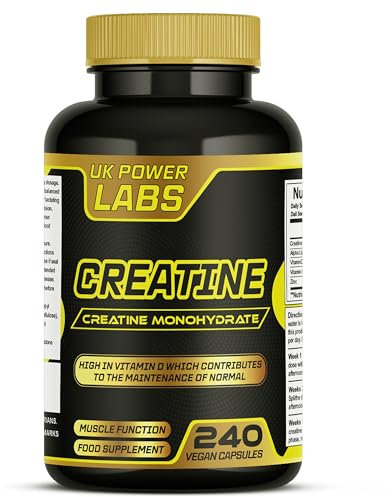 Creatine Capsules 5200mg – High Strength Creatine Monohydrate Capsules for Muscle Growth & Recovery – 240 Vegan Creatine Pills - UK Power Labs