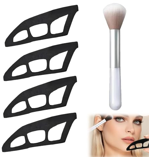 Lidschatten Schablone, 4PCS Smokey Eyes Schablone mit Bürste, Wiederverwendbar Lidschatten Schablone Augen, Schnelles Lidschatten Applikator, Makeup Tool for Makeup Lovers And Beginners, Quick Make-Up