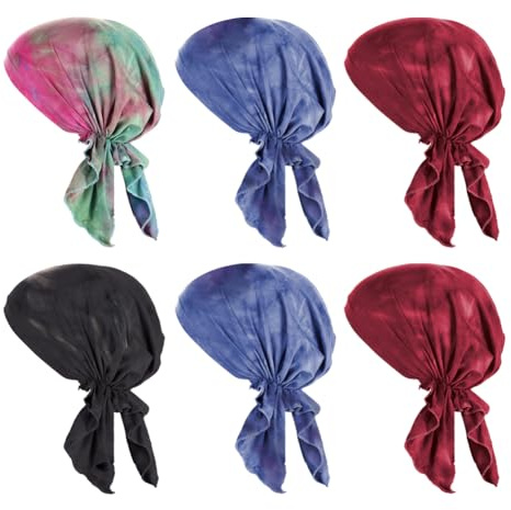 Chemo-Kopfbedeckung für Damen, vorgebundene Kopftücher, Turban, Beanie-Mützen, Krebs, Kopftuch für Haarausfall, 6 Stück