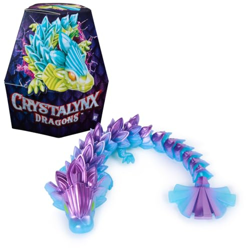 CrystaLynx Dragons, 22.8 cm Collectible Articulated Dragon Toy Figure for Kids & Adults, Blind Box, Fidget Toys for Home Office & Desk Decor (Styles May Vary)