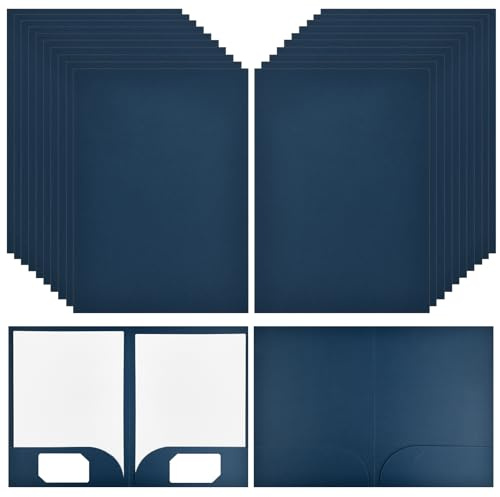 20 Pièces Chemise Cartonnée A4 à Deux Pochettes,350gsm Cartonnée avec Rabat,Pochette de Fichier Rapport,Sous Chemise Papier Farde Cartonnées Chemise,Dossier Carton Pochette de Classement (Bleu)