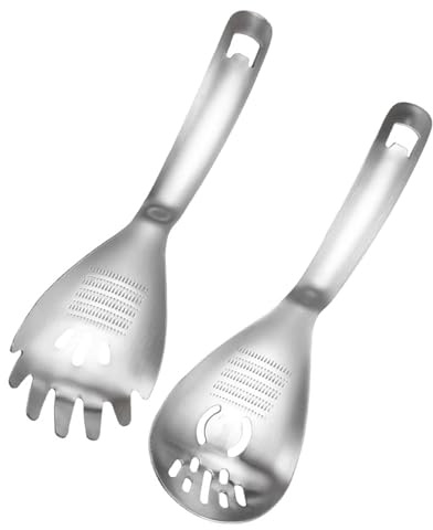 AMISENK 2Pcs Ergonomic Handle Strainer Spoon Convenient Skimmer Sturdy Skimmer Spoon for Efficient Cooking and Easy Cleaning Cooking Efficiency