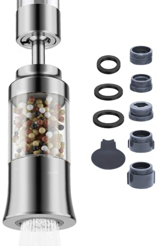 JINYOMFLY Filtro per Rubinetto Cucina, Filtro Acqua Rubinetto 2 Modalità, Filtro Anticalcare Rubinetto a 6 Stadi, 360° Rotante Aeratore per Lavello