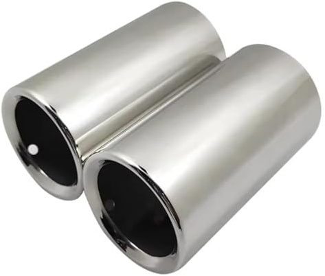 Auspuffblende Auto Für BMW F30 E90 Edelstahl Auspuffendrohre Schräg Silber(Flat silver)