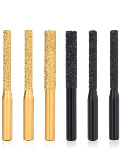 Straight Shank Milling Cutter Brazed Diamond Router Bit for Quartz Stone Marble Granite Ceramic Tile Trimming Machine(5X6.35X35X65 ord)