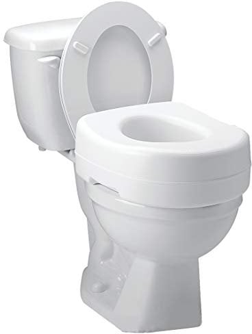 Carex Raised Toilet Seat, Adds 5 Inches of Height to Toilet, 300 Pound Weight Capacity, Slip-Resistant Rubber Pads