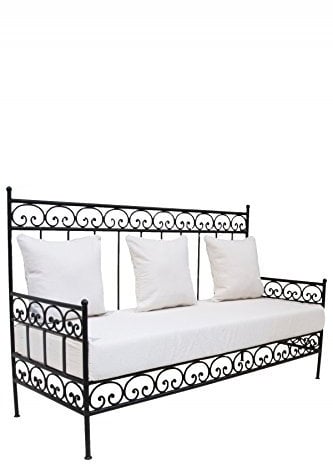 Orientalisches Zweisitzer Lounge Sofa Bilbao 120cm Groß | Orientalische Sitzecke 2 Sitzer inklusive Auflage Sofakissen | marokkanische Gartensofa Gartenmöbel für Garten Terrasse oder Balkon