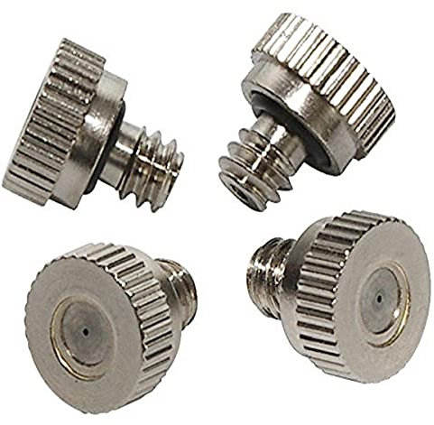 O'FRESH Sprühnebel düsen x 4 for Sprühnebel kühlung terrasse - Für Outdoor-Nebler - Edelstahl-Qualität für lange Haltbarkeit - Hohe Nebelqualität - Wassernebelschlauch - Sprühdüse