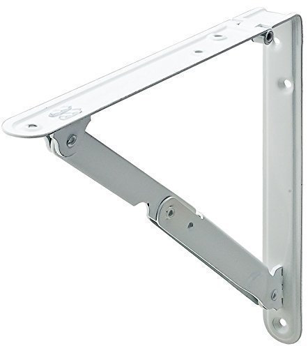 Tischverlängerung Klappkonsole klappbar Klappträger mit Arretierung - H2036 | 300 x 300 x 29 mm | Stahl weiß beschichtet | Klappbeschlag Tragkraft 50 kg | Markenqualität für Ihren Wohnbereich