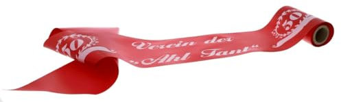 Schärpe für sie oder ihn mit Ihrem individuellen Aufdruck in vielen Farben und für jeden Anlaß: JGA, Baby-Shower, Silber-Hochzeit, die Nr. 1 in Qualität und Individualsierung, Farbe:rot