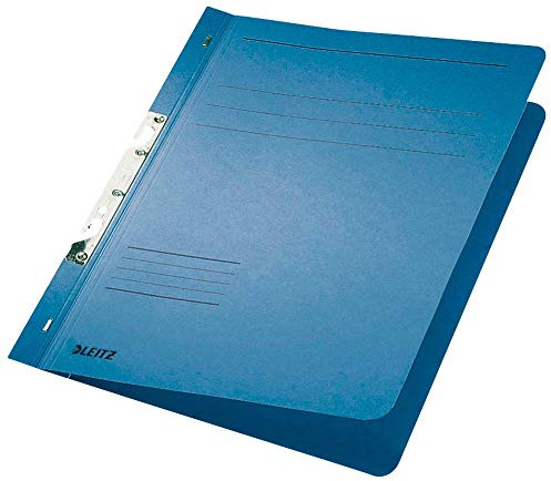 Leitz 3746-00-35 Schlitzhefter, 1/1-Vorderdeckel, A4, kaufmännische Heftung, Manilakarton 250 g/qm, blau