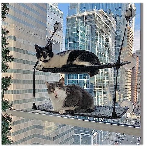 K&H EZ Easy Window Mount Kitty Sill Panier sur Fenêtre à Deux Étages pour Chat