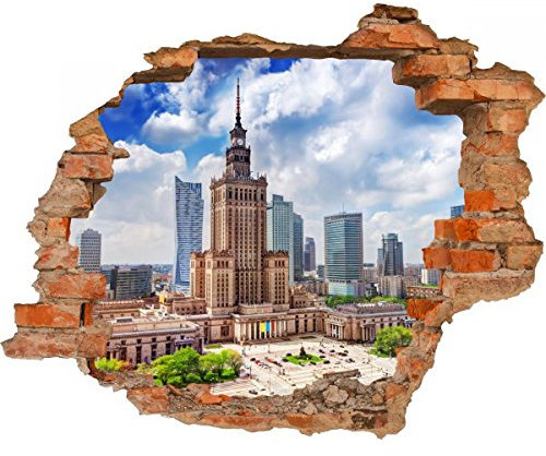 Haus und Deko Wandbild Sticker 3D Foto Tapete Wandtattoo ca. 125x100 cm #1480 (Warsaw)