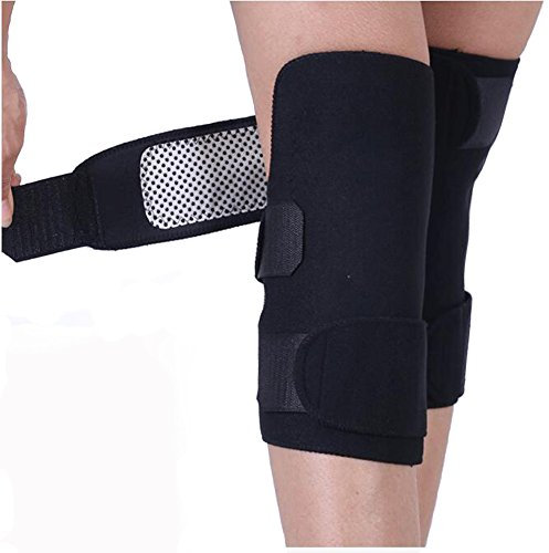 Ginocchiere autoriscaldanti per terapia magnetica, 2 pezzi, colore nero