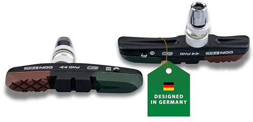CONTEC Bremsschuh V-Stop 3D, 72 mm, V-Brakes Medium Compound, mittelharte Gummimischung, Cartridge-Belag, DIN-geprüft, asymmetrisch, Schraub, Paar