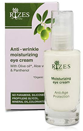 Augencreme für Frauen | pflegende anti-falten augencreme mit bio olivenöl, aloe vera, panthenö und Anti-Aging-Peptiden | rizes crete | Naturkosmetik | 30 ml
