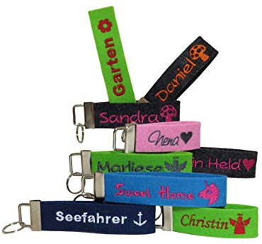 Schlüsselanhänger personalisiert - individuell bestickt - Filzanhänger Glücksbringer Geschenk