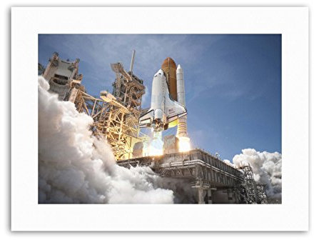 Wee Blue Coo SPACE SHUTTLE ATLANTIS LAUNCHES FROM KSC Picture Canvas art Prints