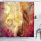 ABAKUHAUS Musik Duschvorhang, Bunte Anmerkungen Zusammensetzung, mit 12 Ringe Set Stielvoll Modern, 175x200 cm, Gelb Rosa