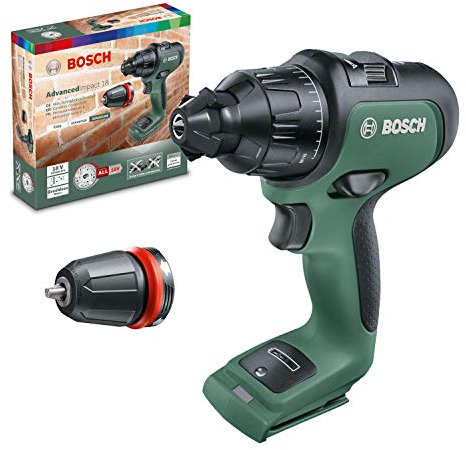 Bosch Home and Garden Bosch AdvancedImpact 18 (HMI), 06039B5104, Trapano Battente-Avvitatore brushless, 1 batterie al Litio, 18 V, Design 2019, Verde Pallido, 5,8 x 16,9 x 22,4