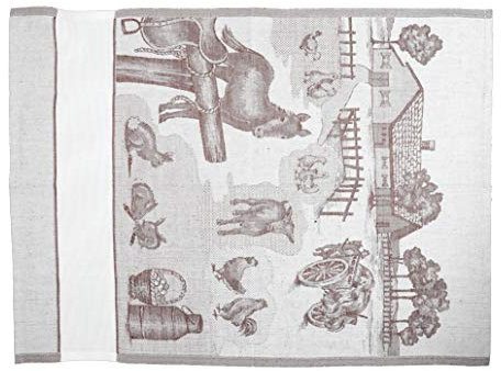 Canovaccio da Cucina Tessuto Artistico Umbro Pippi 50x70 cm Misto Lino con Tela Aida