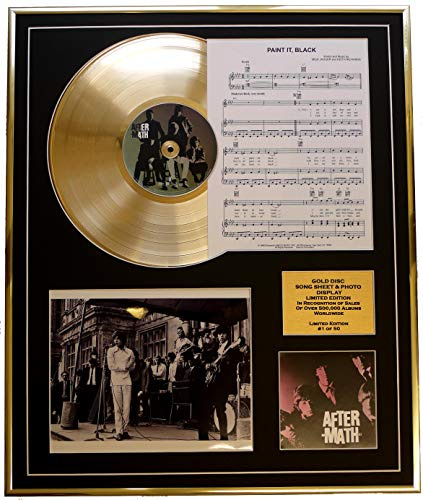 THE ROLLING STONES/CD GOLD DISC, SONG SHEET & PHOTO DISPLAY/LTD. EDITION/COA/ALBUM AFTERMATH/SONG SHEET PAINT IT, BLACK
