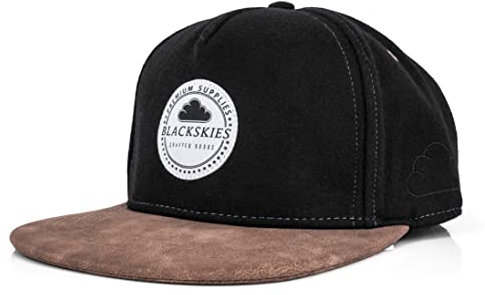 Blackskies® Behemoth Snapback Cap | Unisex Baseball Mütze Kappe Herren Damen Basecap Nubuck - Schwarz Braun