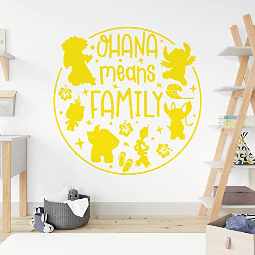 Ohana Means Family – Lilo und Stitch – Kinder Wandtattoo [Zitrone]