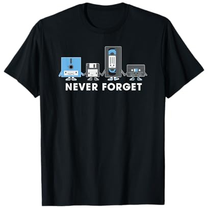 Never Forget Retro Technik Lustig IT Admin Computer Geek T-Shirt